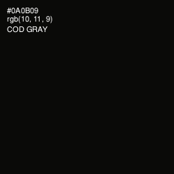 #0A0B09 - Cod Gray Color Image